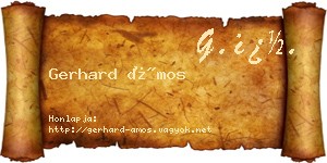 Gerhard Ámos névjegykártya